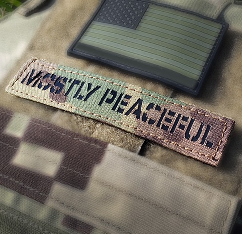 Velcro Mostly Peaceful Multicam Patch