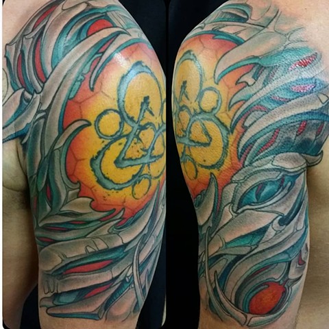 Biomech half sleeve tattoo 