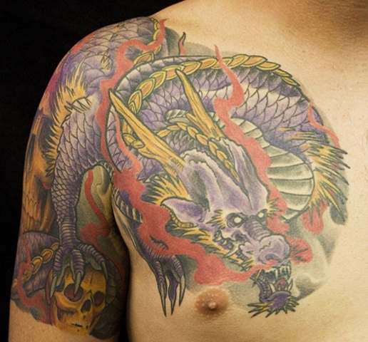 japanese dragon  Tattoo done at Iron Cypress in Lake Charles Louisiana