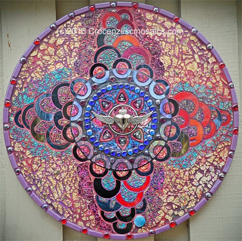 tempered glass mosaic, mixed-media mosaic, stained glass, 