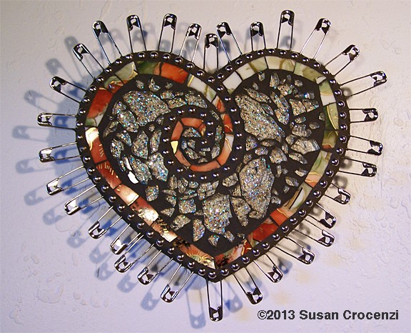 tempered glass mosaic heart
