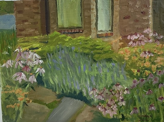 Three paintings completed at the Lake Wawasee paint out July 10-12