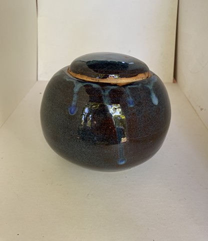 Dark Blue Lidded Jar