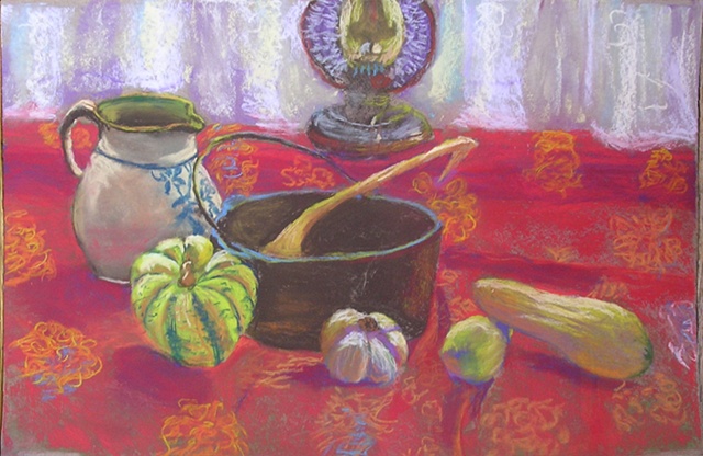 Still Life with Dutch Oven and Squash