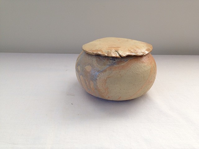 Terracotta lidded pot