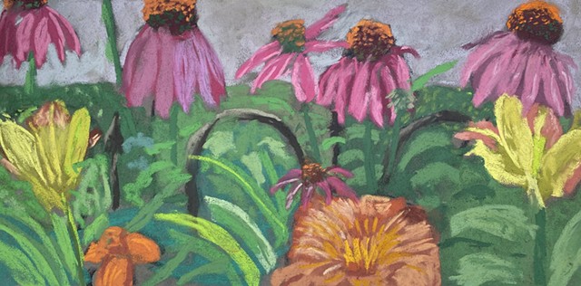 Coneflowers and Lillies