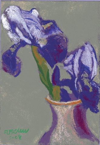 Card - Irises in Vase