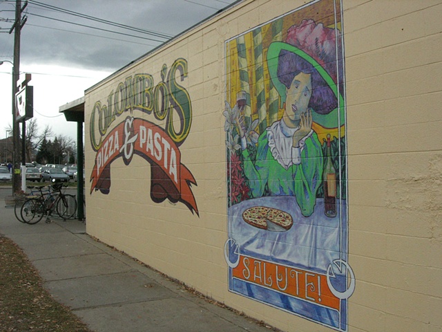 Colomobo's Pizza mural+lettering