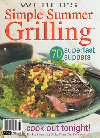Weber's Simple Sumer Grilling Cover with ribeye steak with grilled sweet corn salsa