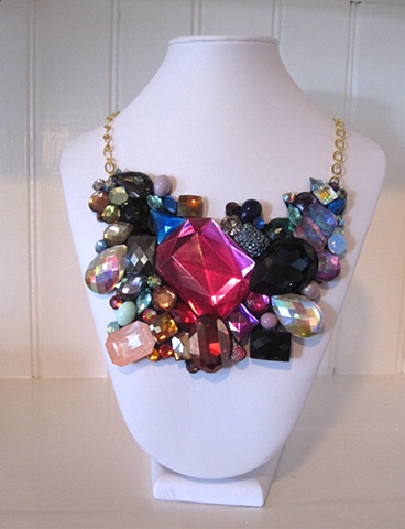hand made, one of a kind, bib necklace
