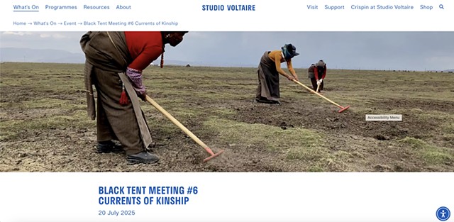 Studio Voltaire: Black Tent Meeting #6 Currents of Kinship 20 July 2025