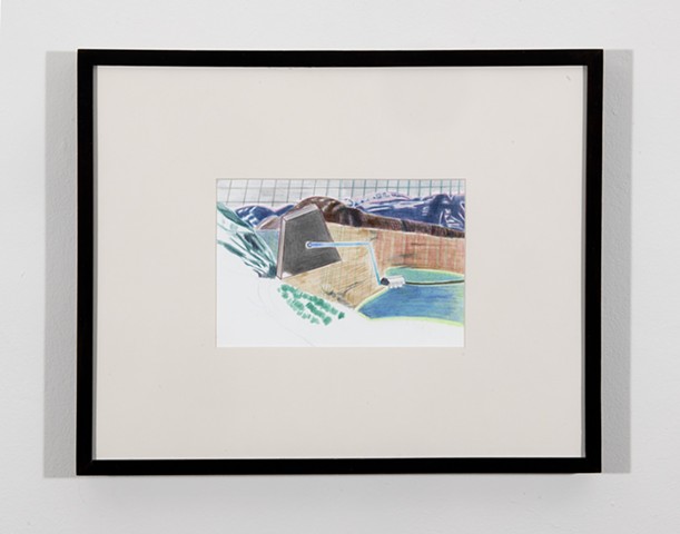 Dam in the Mountains, Pencil on paper, 18 x 26 cm, 2025