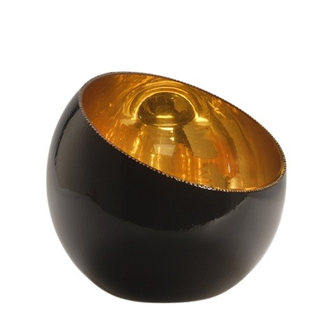 eglomise, Reverse gilding and painting on glass, 23-Karat Gold Leaf and Handpainted Glass Bowl,  verre églomisé, gold and black glass bowl, janmaitland.com