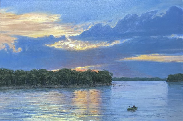 Missouri River; Katy Trail State Park; Cooper’s Landing; Columbia Missouri; Oil Painting; Landscape Painting