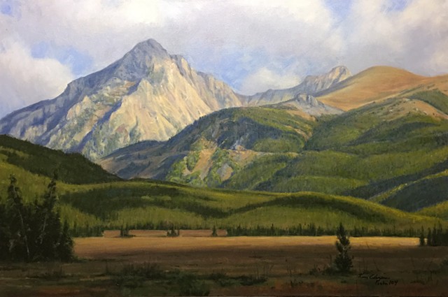 landscape painting, Rocky Mountain National Park, Kawuneeche Valley, Baker Mountain