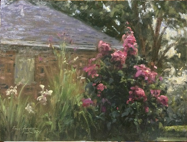 plein air, flower painting, oil painting