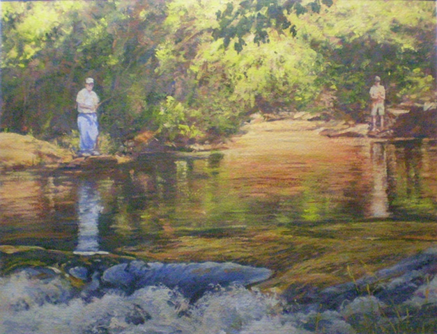 Roaring River plein air painting Ken Chapin