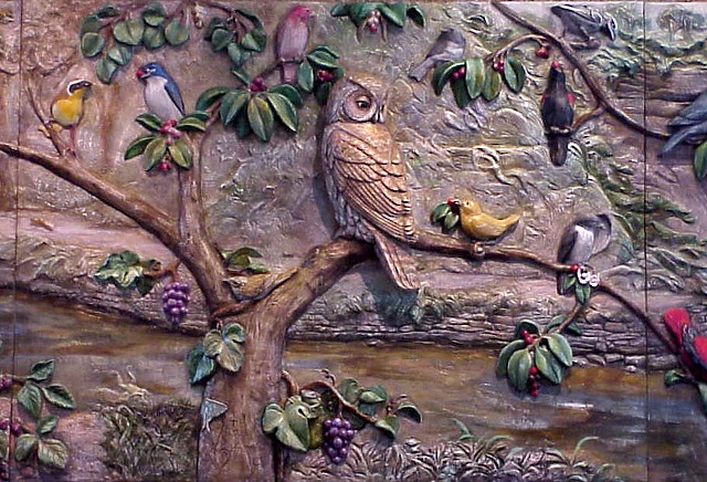 Plaque #5, Owl and the Warbler