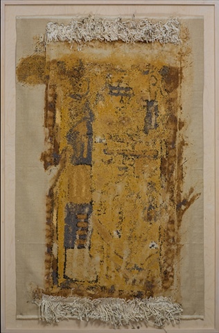 Mashadi Print 1 of 2 on linen with fringe