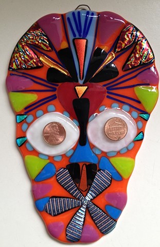Sugar Skull...pinks and oranges...
