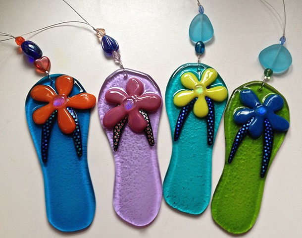 Flowery Flip-Flop ornament/suncatcher
