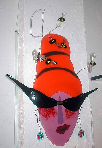 "Queen Bee"
Details:
Measures about 12 inches high & 11 inches wide.

SOLD-  but I can make you your very own that's similar.  :}