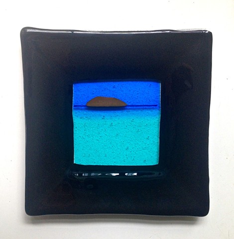 8" x 8" x 1/4" "Slideshow", "Private Island" art plate