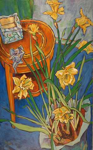 Daffodils with Gargoyle