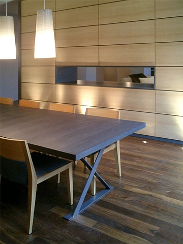 Washington Square Loft, B & B Italia, modern minimalist  dining table, diningroom, by Doug Stiles Interior Design
