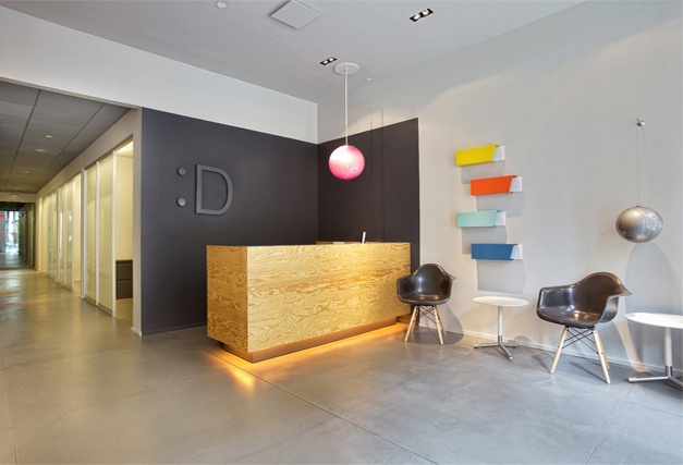 Tribeca Dental Office, modern dental office, reception area by doug stiles interior design