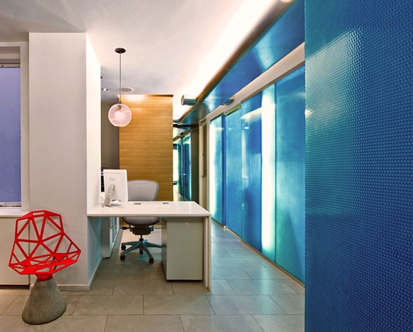 E. 40th St. Dental Office, modern dental office,  panelite polycarbonate panels, grcic chair one, by Doug Stiles Interior Design
