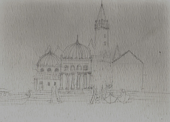 pencil sketch of venice-page from sketchbook