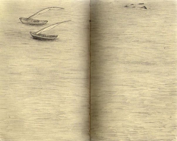sketch of sailboats / Brazil -page from sketchbook