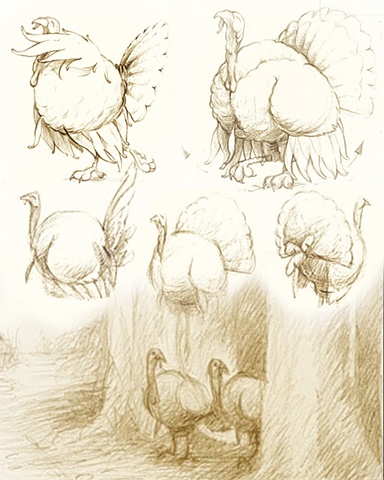 Concept sketches for Tom and Jake, animated short