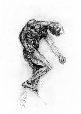 A Drawing of a Auguste Rodin Sculpture