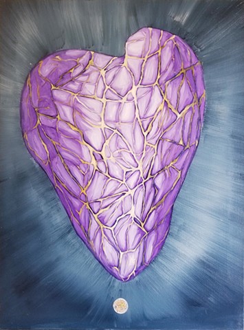 Kintsugi Purple Heart Chakra
