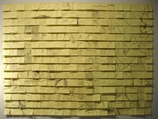 300 Post-it Notes of Cracks in Harder Hall