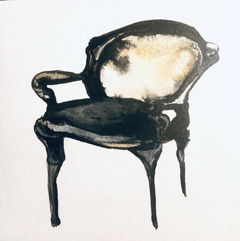 still life, chairs, drawing, sketch, works on paper