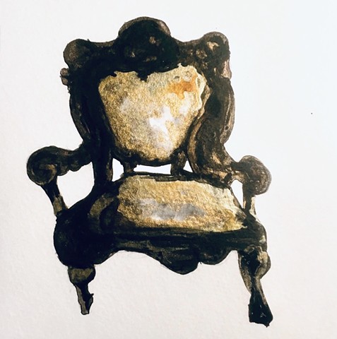still life, chairs, drawing, sketch, works on paper