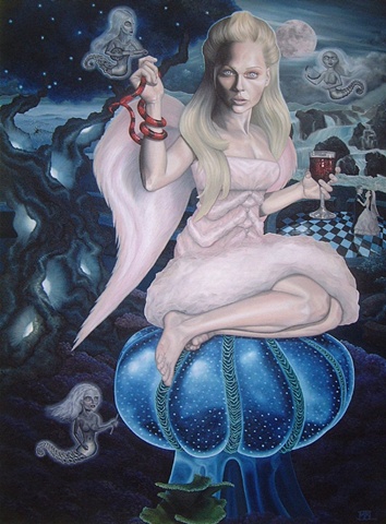 ophiuchus laura barnhard bash contemporary gallery oil painting pop surrealism lowbrow