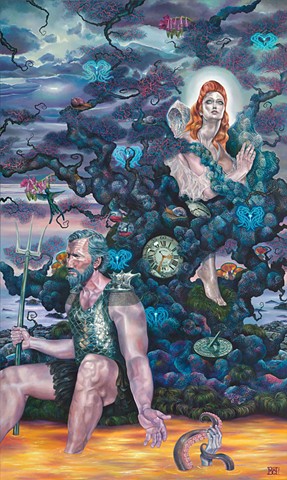 Tree of Everlasting Love laura barnhard oil painting pop surrealism lowbrow bash contemporary