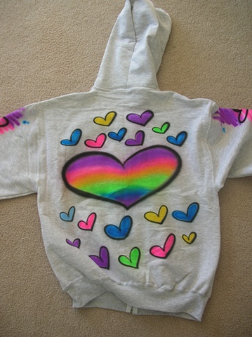 Heart Hooded Sweatshirt Back
