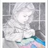 portrait of my daughter, Maia, drawing