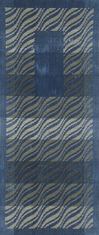 handwoven wall hanging, hand dyed indigo warp and weft, drawloom weaving by Kathie Roig