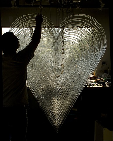 david willis glass sculpture heart flamework flameworking art lampwork lampworking