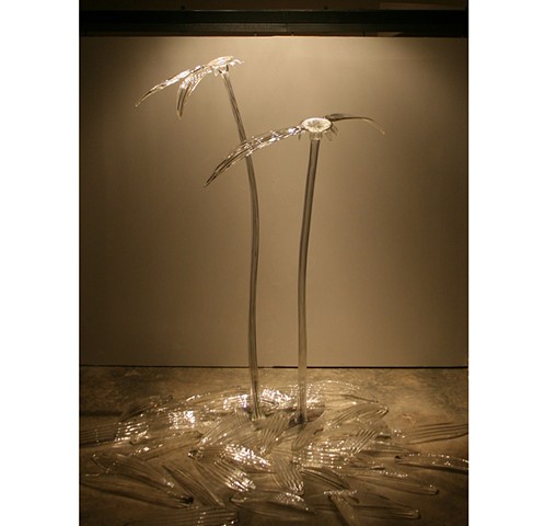 glass sculpture david willis flowers flower 