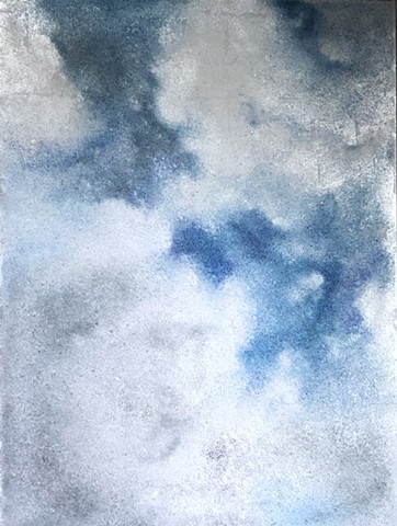 silver linings 1, glass on canvas, 48"h x 36"w, 2020