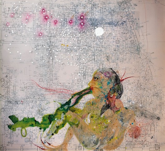 She is an uncertain intoxicating commerce as her natural urge to expand, grow, produce and exchange in a very liquid manner spewed spores and a stringy blood that snared and harvested intellectual light for seven freedoms desired by compassion her sister 