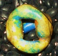 104 COE Mandrel Bead 
w / enamels 
by Ed Garfield

