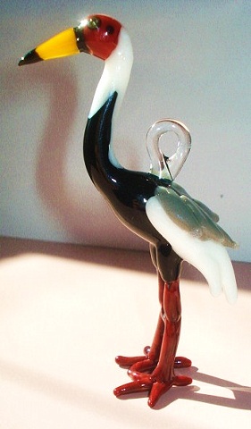 Lucid Visions Glass 
Standing Chinese Crane

